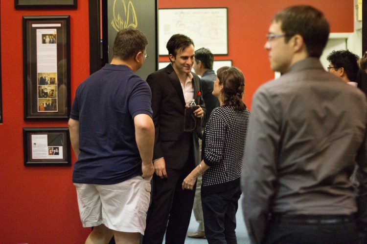 Thomas chats with audience members